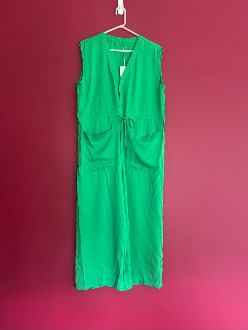 Sijo Women’s Sleeveless Tencel Green One-Piece Jumpsuit NWT